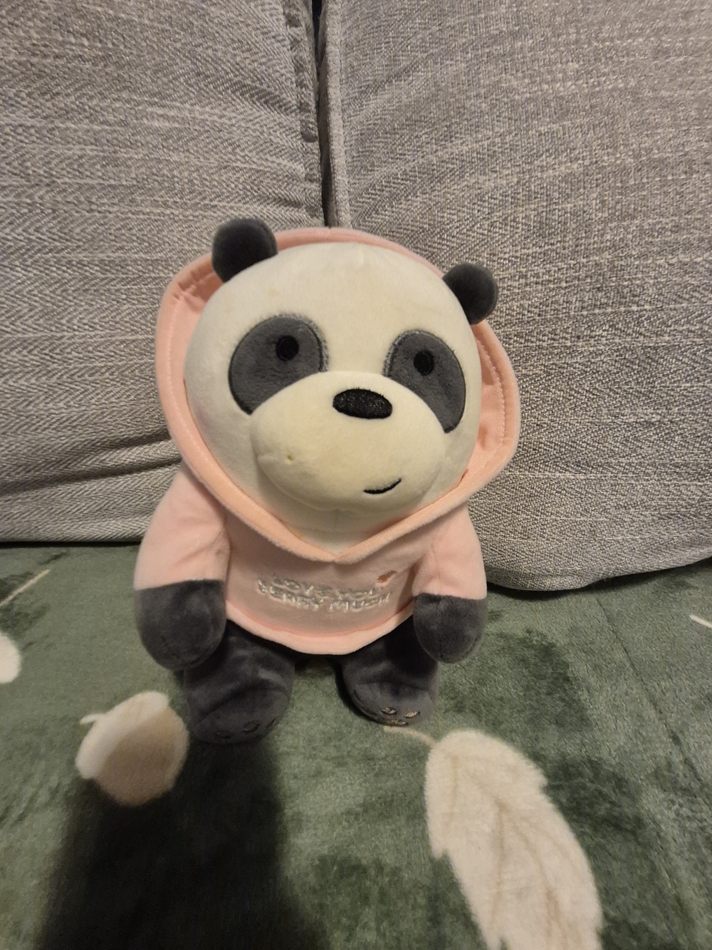 Plush Panda Hoodie Toy - Pink